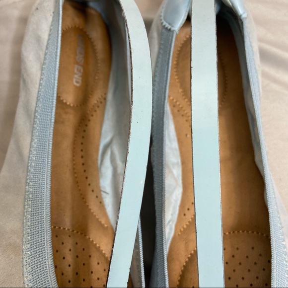 Lands End Suede Comfort Elastic Ballet Flats 9 - Picture 4 of 9